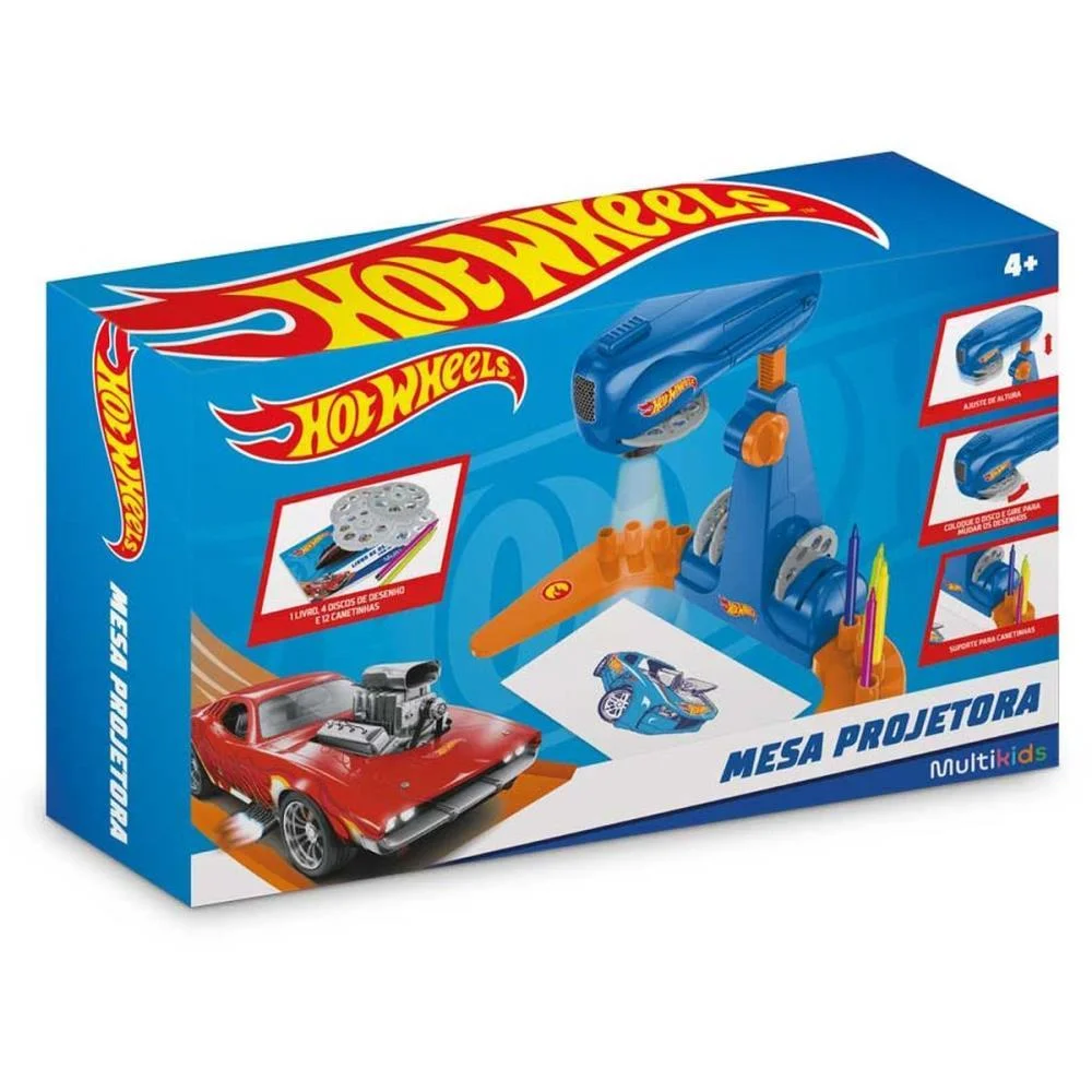 Brinquedo Para Colorir Mesa Projetora Hot Wheels Multikids (Unidade) - imagem 7