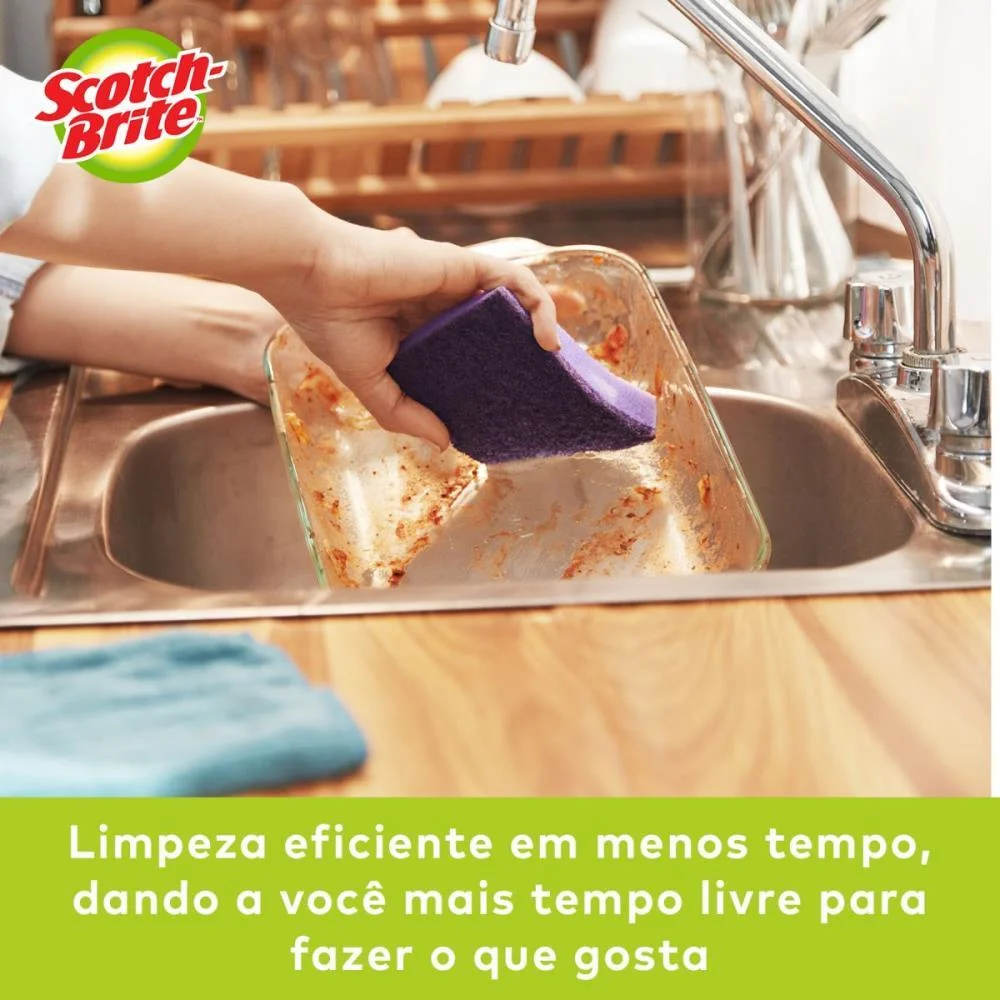 Esponja Para Limpeza Scotch Brite Extrema (Roxa) 3M (Bl.c/04) - imagem 5