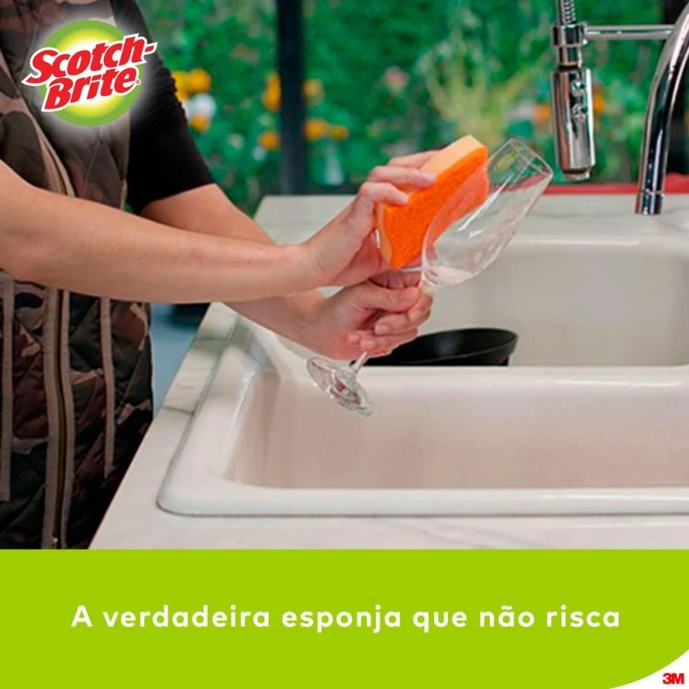 Esponja Para Limpeza Scotch Brite Nao Risca-Laranja 3M (Bl.c/03) - imagem 8
