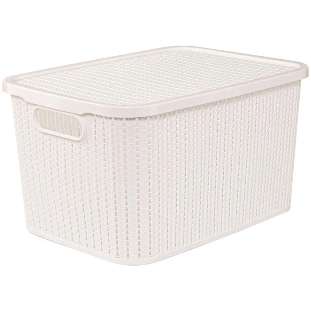 Caixa Plastica Multiuso Trama C/Tampa 29L Plasutil (Unidade) - imagem 2