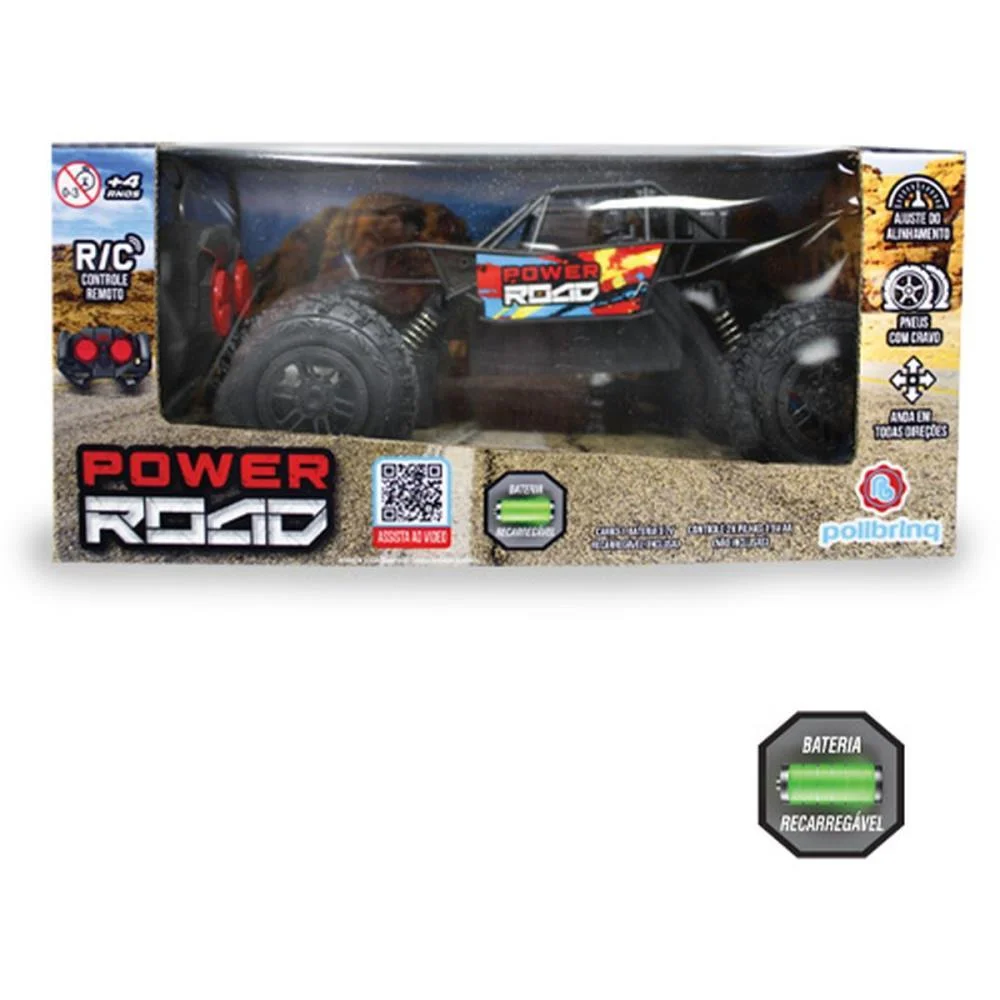 Carrinho Controle Remoto Power Road C/Bateria Recar. Pt Polibrinq (Unidade) - imagem 6