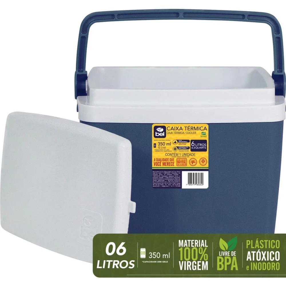 Caixa Termica 6L C/Alca E Suporte Azul Bel (Unidade) - imagem 2