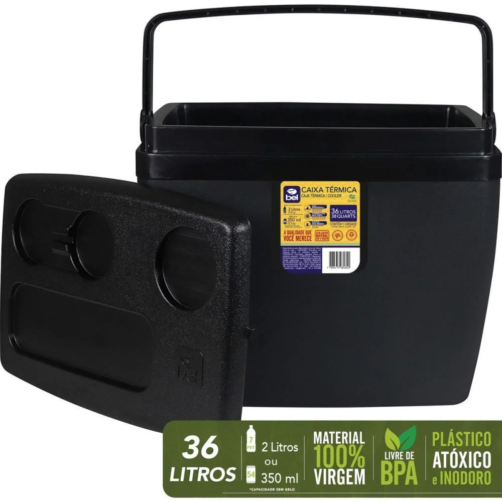 Caixa Termica 36L C/Alca Preta Bel (Unidade) - imagem 7