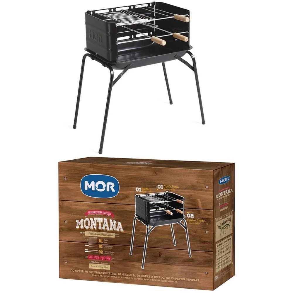 Churrasqueira Montana Aco 35Cmx64Cmx54Cm Pto Mor (Unidade) - imagem 6