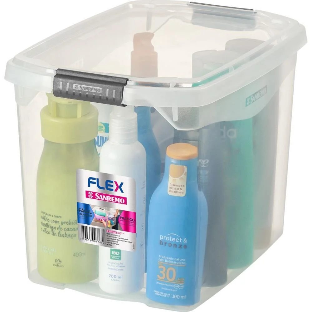 Caixa Plastica Multiuso Flex Incolor 11L. Sanremo (Unidade) - imagem 2