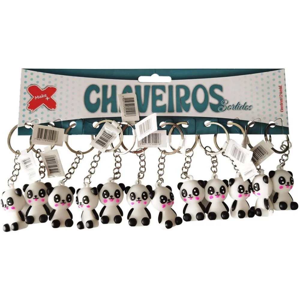 Chaveiro Panda 4Cm Make+ (Bl.c/12) - imagem 3