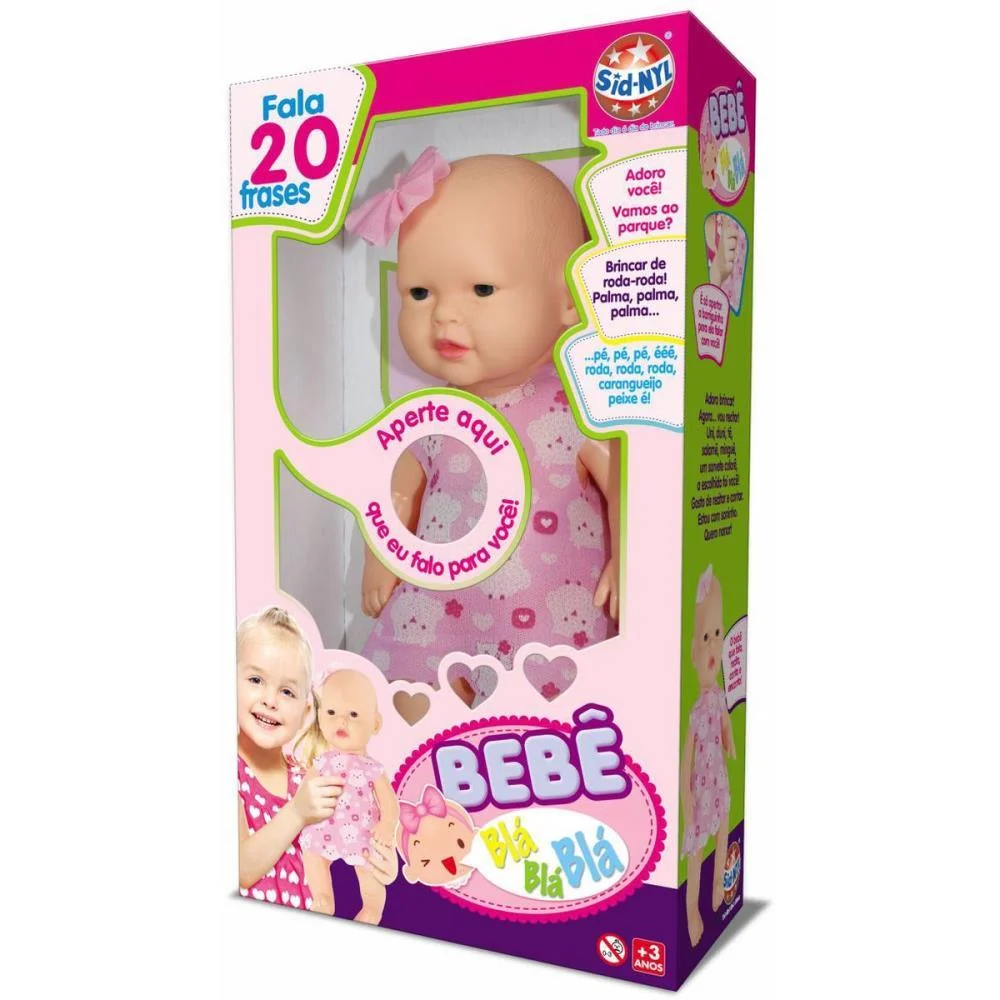 Boneca Com Mecanismo Bebe Bla Bla Bla 20Fra 32Cm(S) Sid-Nyl (Unidade) - imagem 5