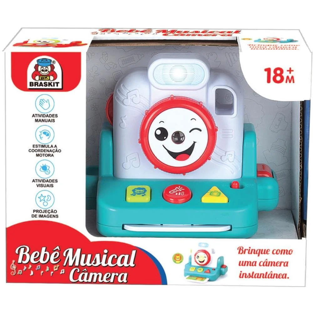 Brinquedo Para Bebe Bebe Musical Camera Som E Imag Braskit (Unidade) - imagem 4