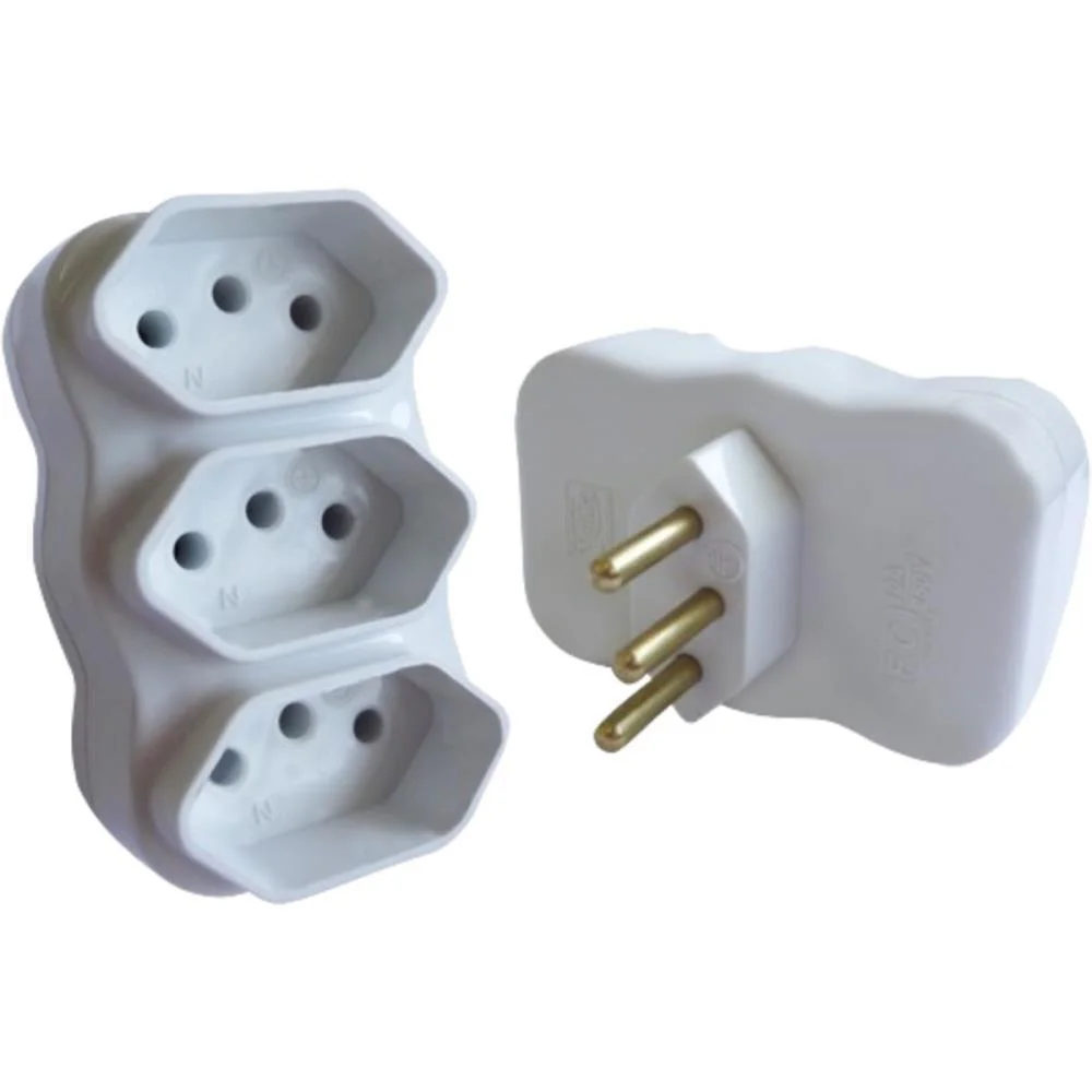 Adaptador Para Tomada Multiplicador Tripolar Br F.c. (Pct.c/10) - imagem 5