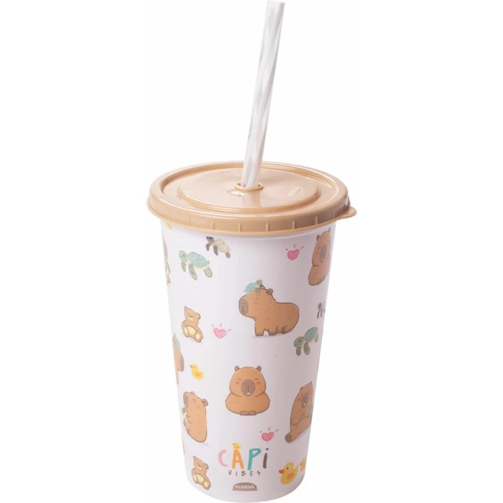 Copo Decorado Capivara Refri Fun 500Ml Plasutil (Unidade) - imagem 2