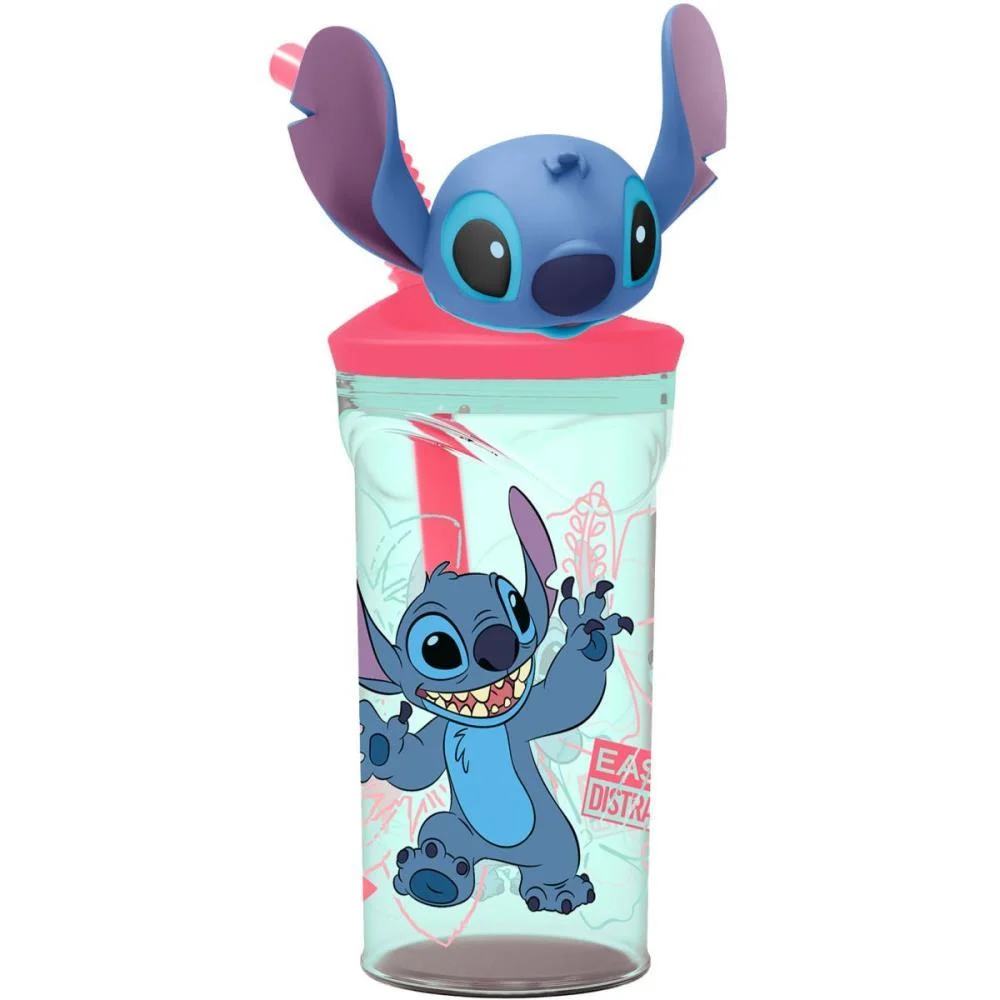 Copo Decorado Stitch 3D C/Canudo 360Ml Yangzi (Unidade) - imagem 2