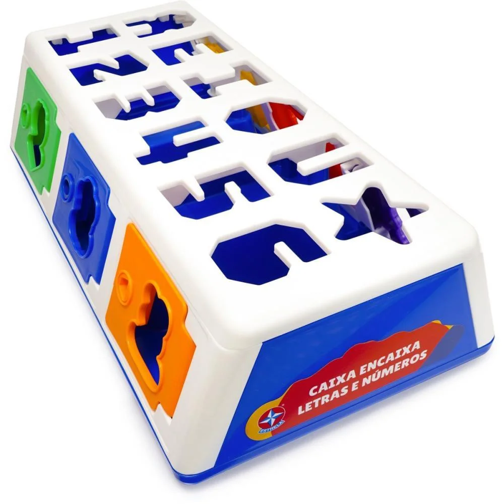 Brinquedo Educativo Caixa Encaixa Letras E Numeros Estrela (Unidade) - imagem 4