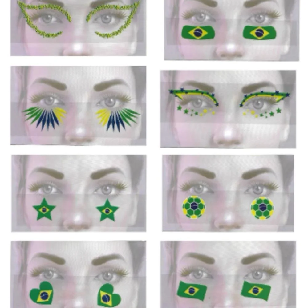 Copa Do Mundo Adesivo Facial Brasil (S) Nyr Festas (Pct.c/12) - imagem 2