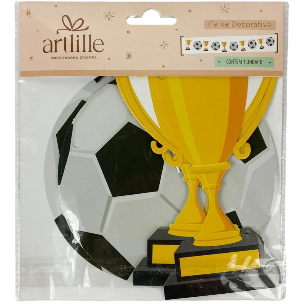 Copa Do Mundo Faixa Decor Trofeu/Bola C/Cord Art Lille (Unidade) - imagem 4