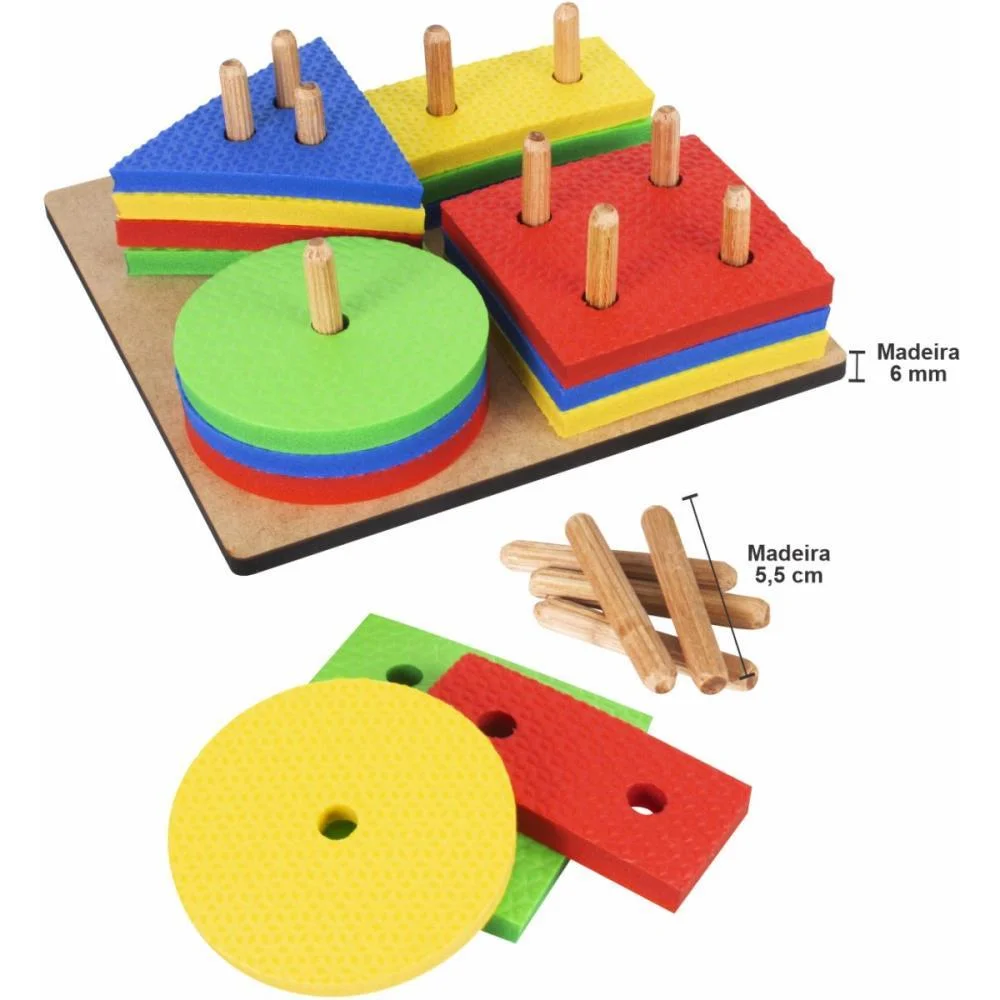 Brinquedo Pedagogico Madeira Prancha De Selecao 16Pcs Nig Brinquedos (Unidade) - imagem 6