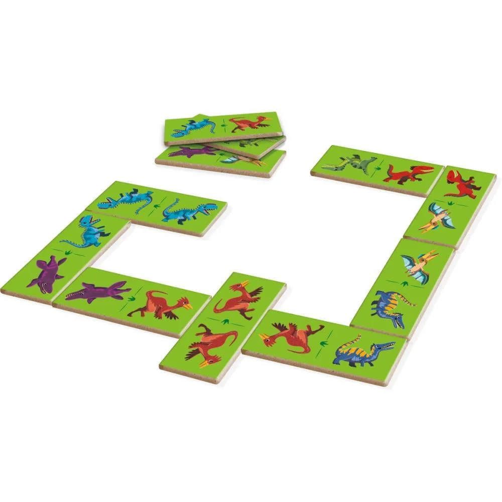 Domino Dinossauros Em Madeira 28Pcs Brinc. De Crianca (Unidade) - imagem 4