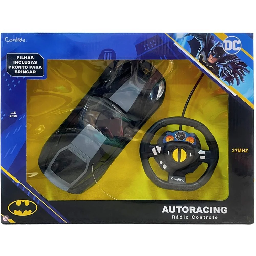 Carrinho Controle Remoto Batman Auto-Racing 3Func/Pilha Candide (Unidade) - imagem 4