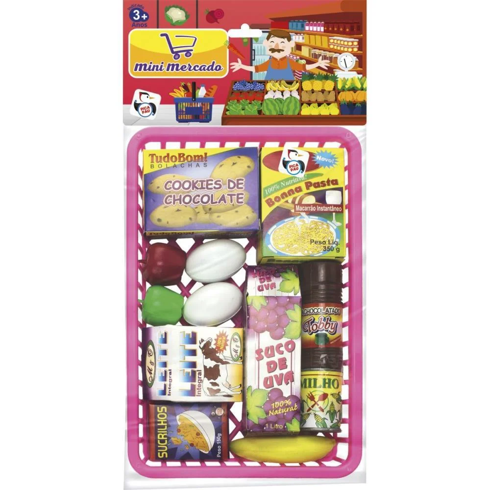 Brincando De Casinha Mini Mercado Cesta C/Acessorio Pica Pau (Unidade) - imagem 2