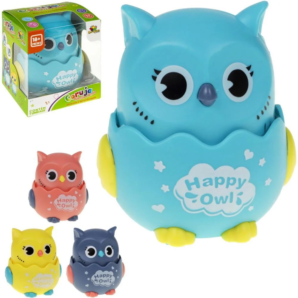 Brinquedo Para Bebe Coruja Aperta E Anda Art Brink (Unidade) - imagem 2