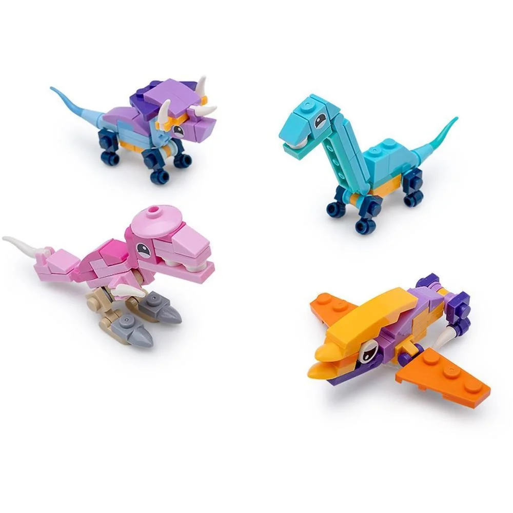 Brinquedo Para Montar Dino Mini Blocos (S) Leonora (Dp.c/12) - imagem 3