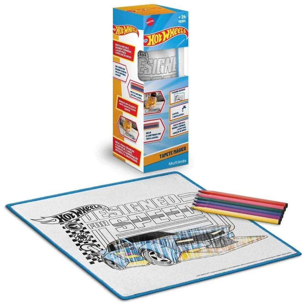 Brinquedo Para Colorir Tapete Mágico Acqua Hot Wheels Multikids (Unidade) - imagem 2