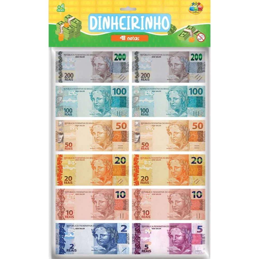 Brinquedo Diverso Dinheirinho Infantil 48 Notas Ggb Plast (Unidade) - imagem 2