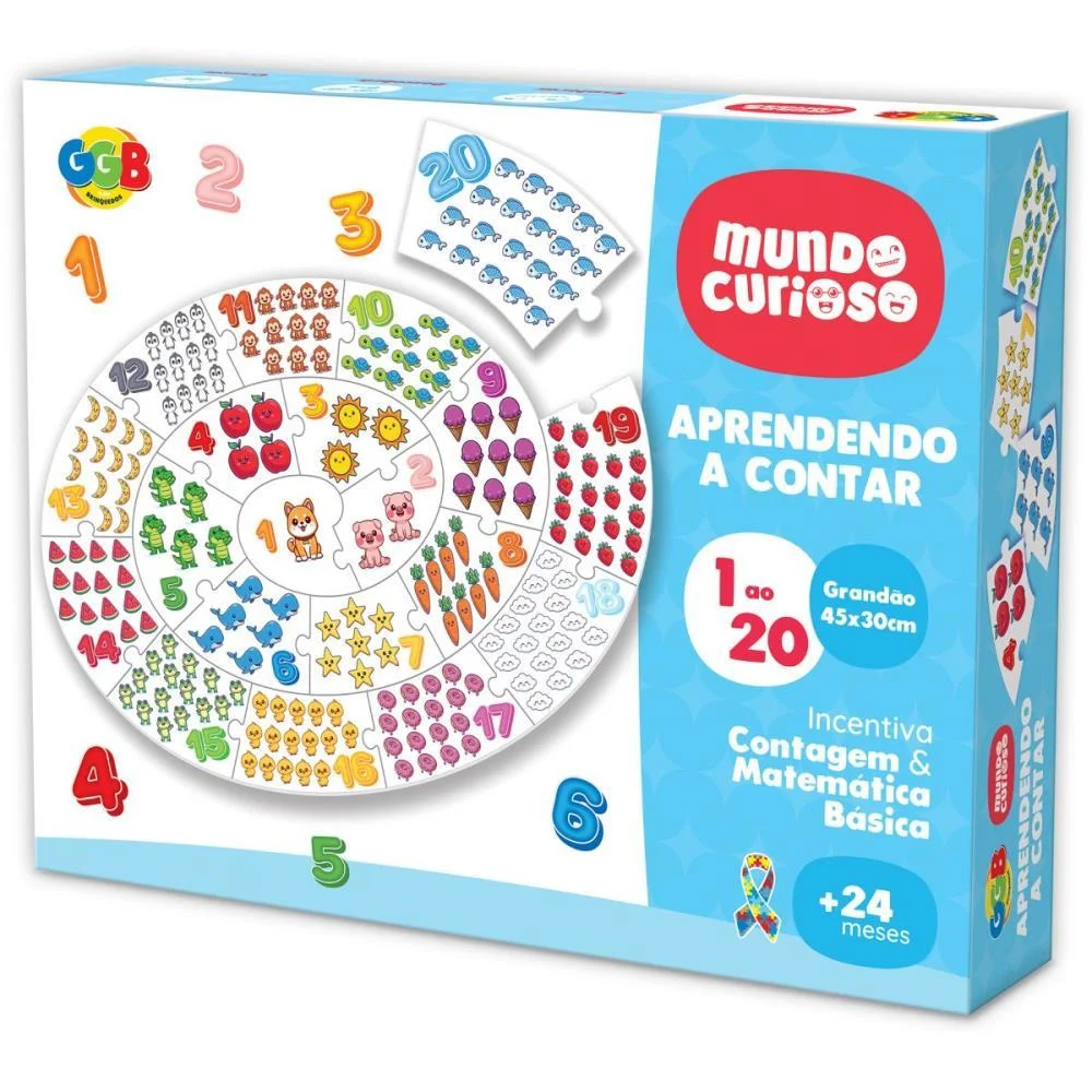 Brinquedo Pedagogico Aprendendo A Contar De 1 Ao 20 Ggb Plast (Unidade) - imagem 2