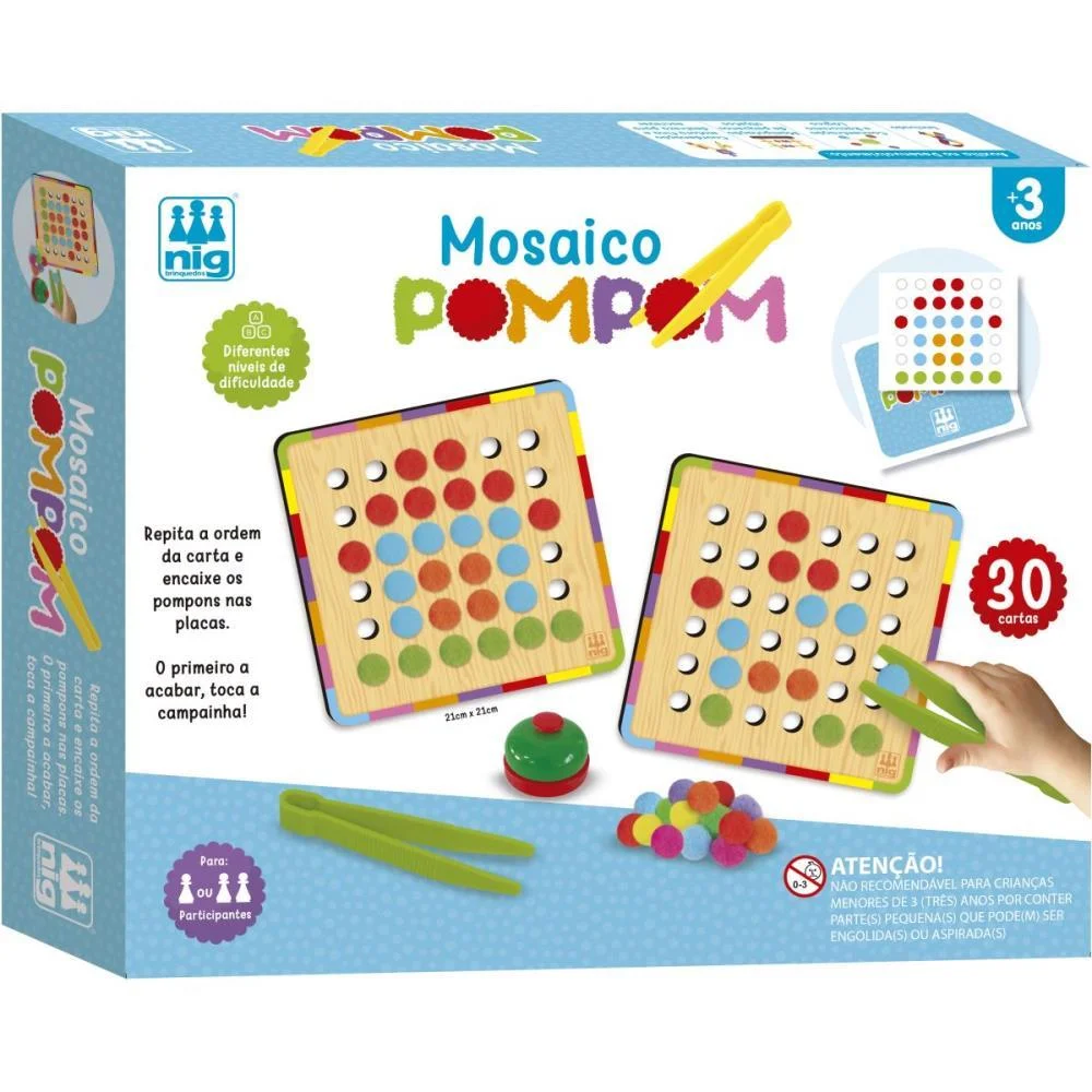 Brinquedo Educativo Mosaico Pompom Nig Brinquedos (Unidade) - imagem 5