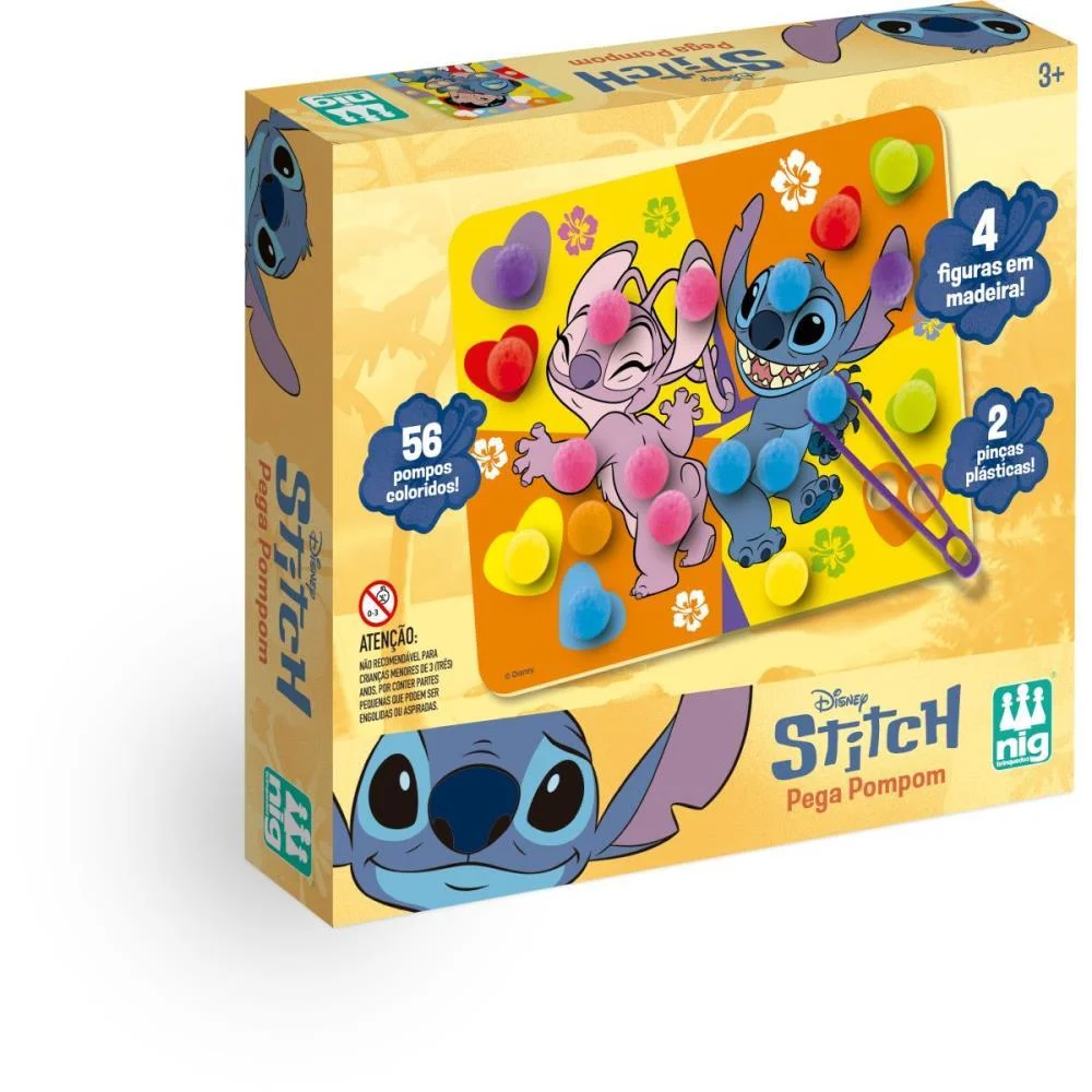 Brinquedo Educativo Stitch Pega Pompom Nig Brinquedos (Unidade) - imagem 2