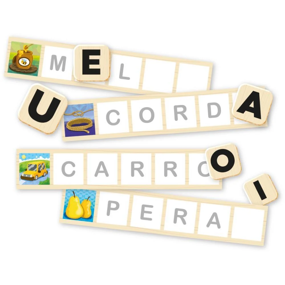 Brinquedo Pedagogico Madeira Montando Palavras Brinc. De Crianca (Unidade) - imagem 3