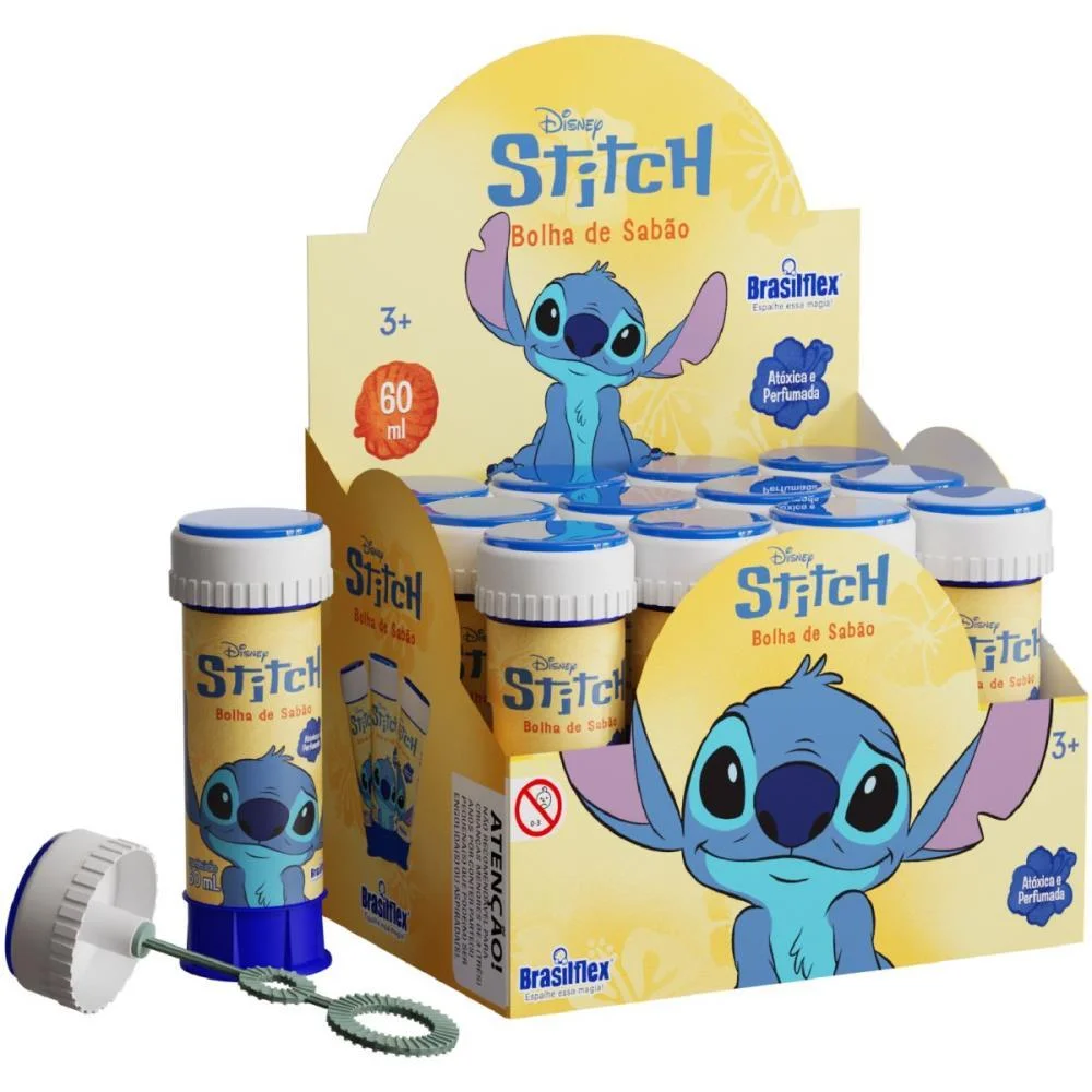 Bolha De Sabao Stitch 60Ml C/Jogo Brasilflex (Cx.c/12) - imagem 2