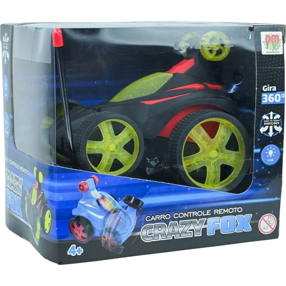 Carrinho Controle Remoto Crazy Fox S/Fio 4Funcoes Dm Toys (Unidade) - imagem 6