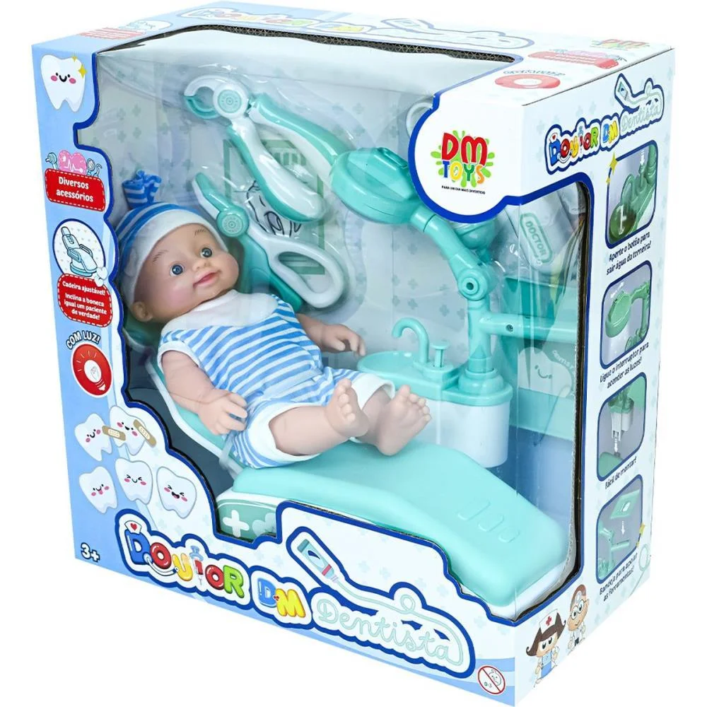 Brincando De Profissoes Doutor Dm Dentista Azul Dm Toys (Unidade) - imagem 12