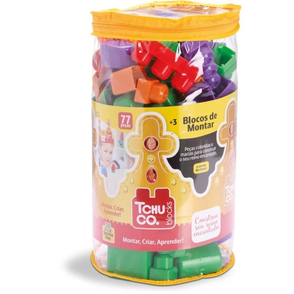 Brinquedo Para Montar Tchuco Blocks 77Pcs C/Bolsa Samba Toys (Unidade) - imagem 4