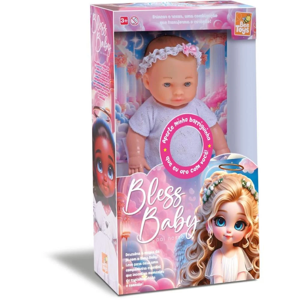 Boneca Com Mecanismo Bless Baby Pai Nosso 32Cm Bee Toys (Unidade) - imagem 3
