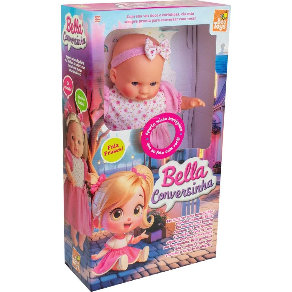 Boneca Com Mecanismo Bella Conversinha 38Cm Bee Toys (Unidade) - imagem 3