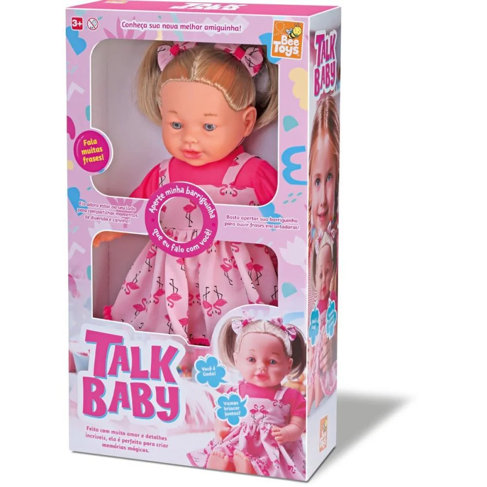 Boneca Com Mecanismo Talk Baby Frases 44Cm Bee Toys (Unidade) - imagem 3