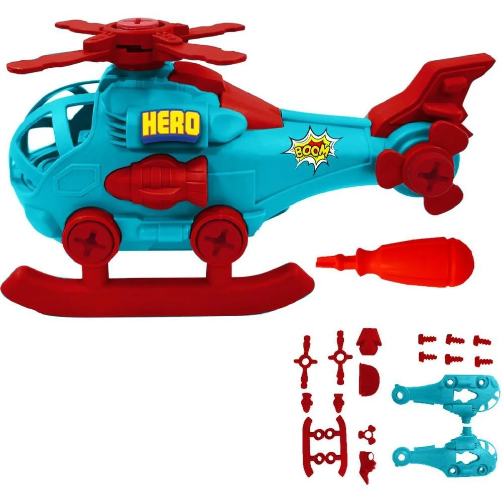 Brinquedo Para Montar Helicoptero Monta E Desmonta Homeplay (Unidade) - imagem 3