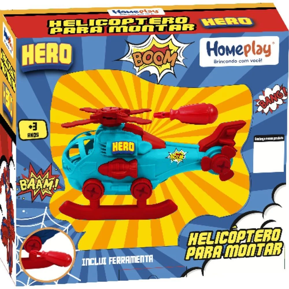 Brinquedo Para Montar Helicoptero Monta E Desmonta Homeplay (Unidade) - imagem 4
