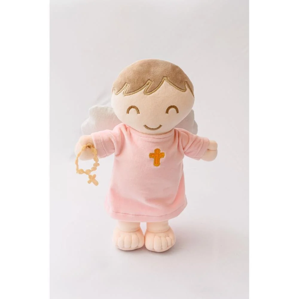 Boneca De Pelucia Anjinho Da Guarda Rosa 32Cm Zip (Unidade) - imagem 2
