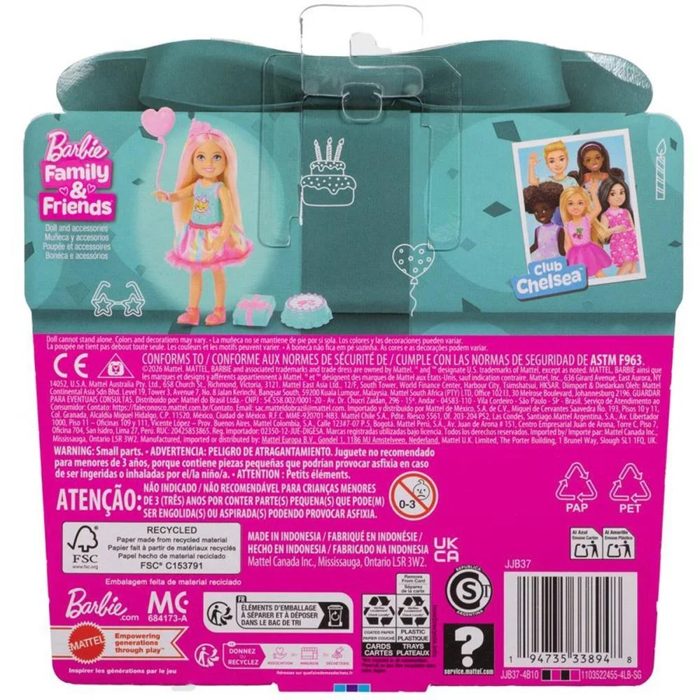 Barbie Family Chelsea Loira Aniversariante Mattel (Unidade) - imagem 9