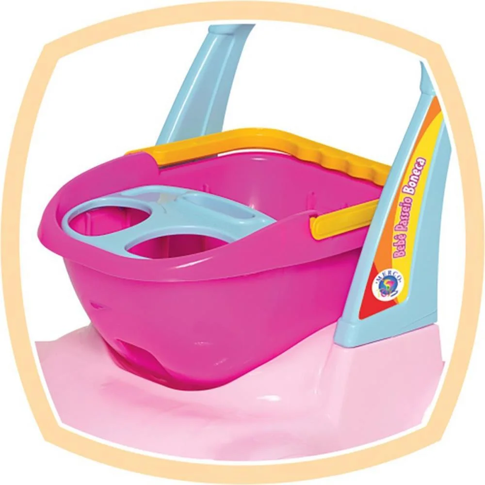Andador Bebe Passeio Boneca Rosa Merco Toys (Unidade) - imagem 4