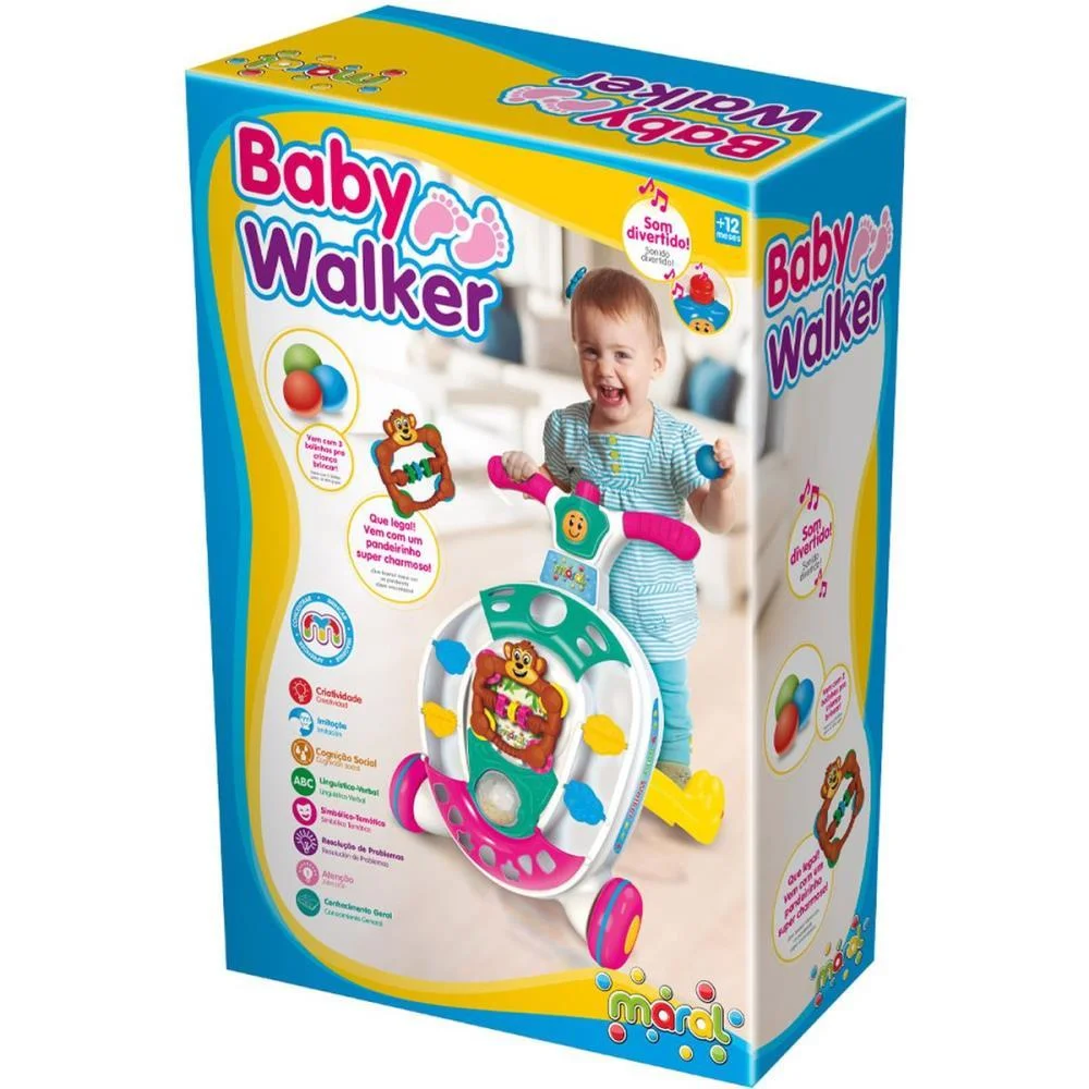 Andador Baby Walker Rosa C/Som Maral (Unidade) - imagem 3