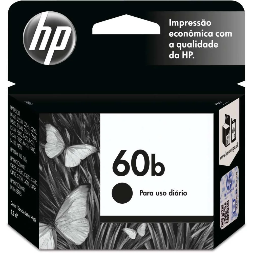 Cartucho Original Hp 60B Preto Everyday Inkjet Hp (Unidade) - imagem 3