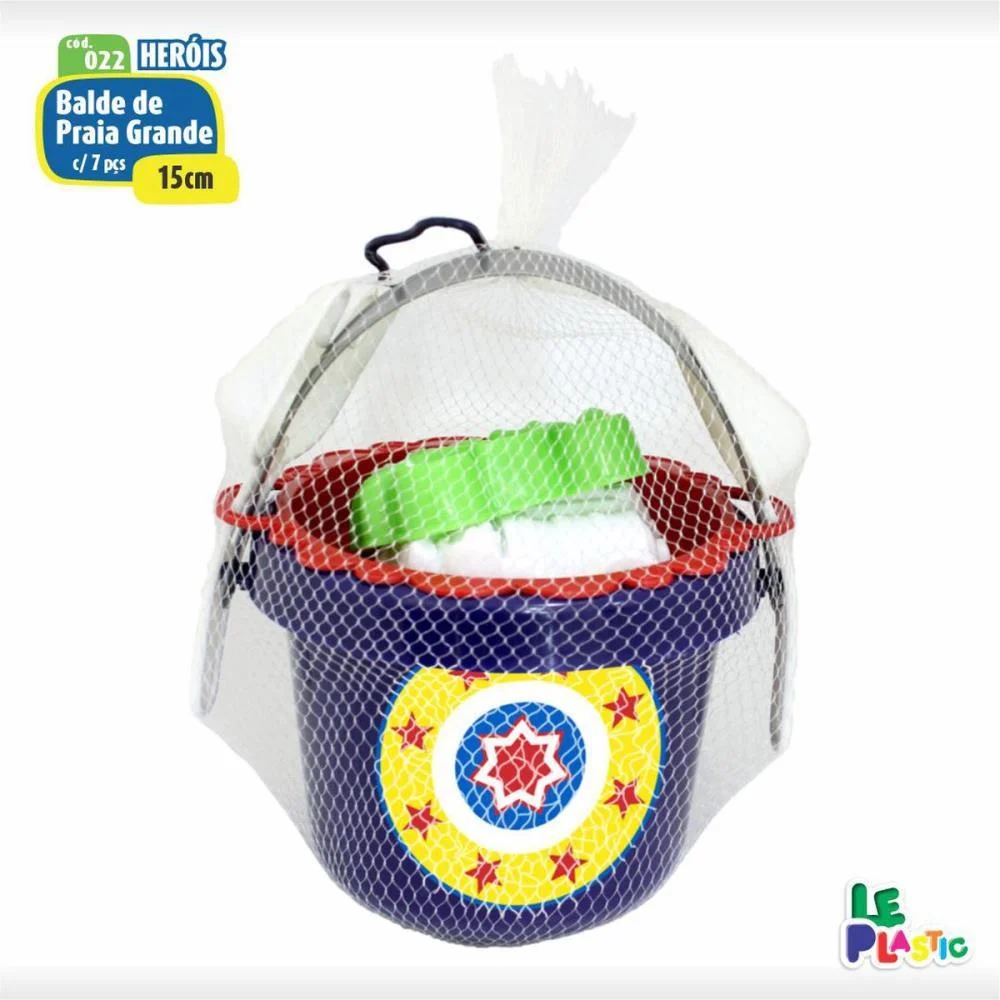 Baldinho De Praia Baldinho 15Cm C/ Acessorios Leplastic (Unidade) - imagem 2