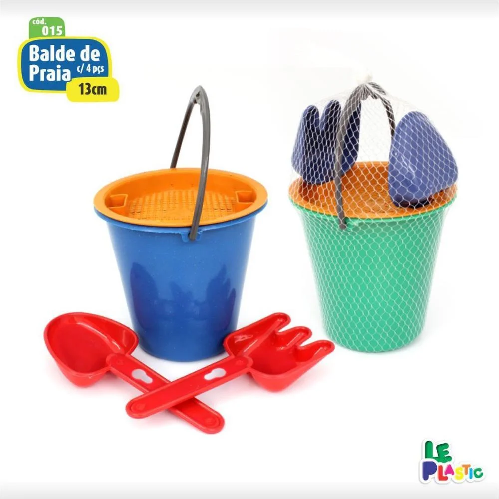 Baldinho De Praia Baldinho 13Cm C/ Acessorios Leplastic (Pct.c/06) - imagem 3