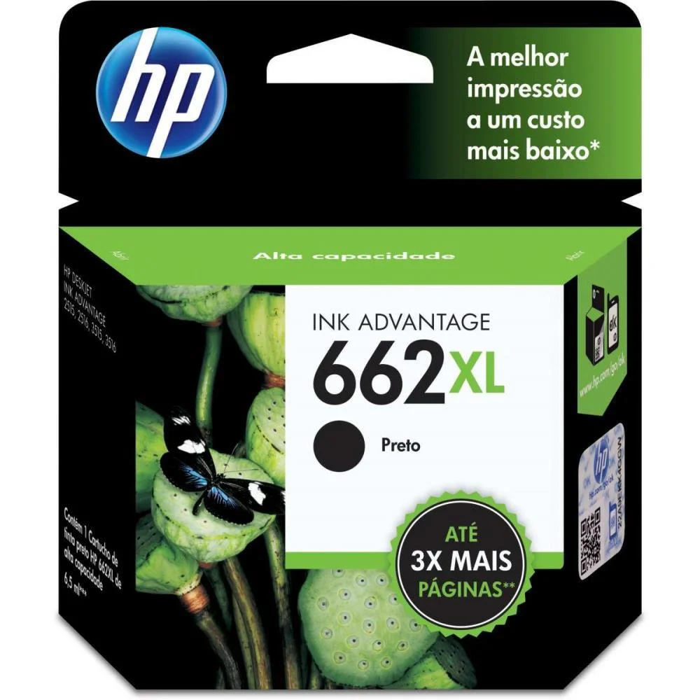 Cartucho Original Hp 662Xl Preto Ink Advantage Hp (Unidade) - imagem 3