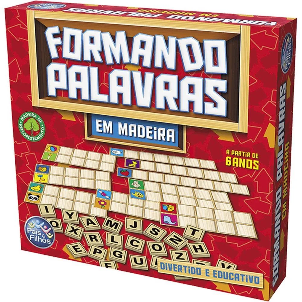 Brinquedo Pedagogico Madeira Formando Palavras Pais E Filhos (Unidade) - imagem 7