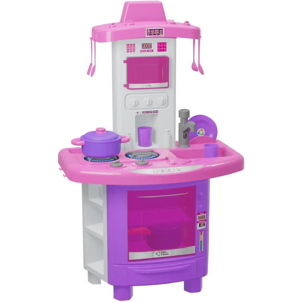 Brincando De Casinha Cozinha Faz De Conta Rosa Pais E Filhos (Unidade) - imagem 2