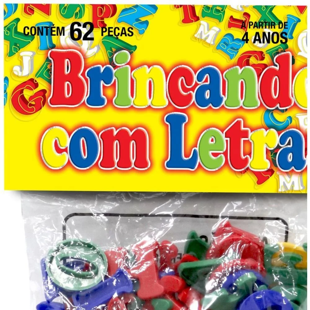 Brinquedo Pedagogico Brincando Com Letras 62 Pecas Pais E Filhos (Unidade) - imagem 8
